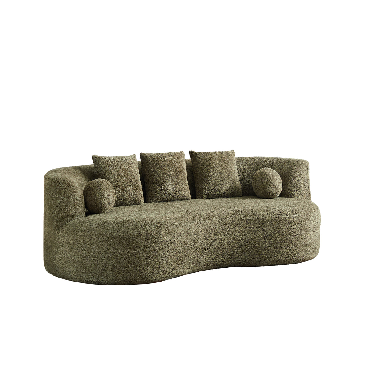 90 in. Curved Modern Boucle Sofa