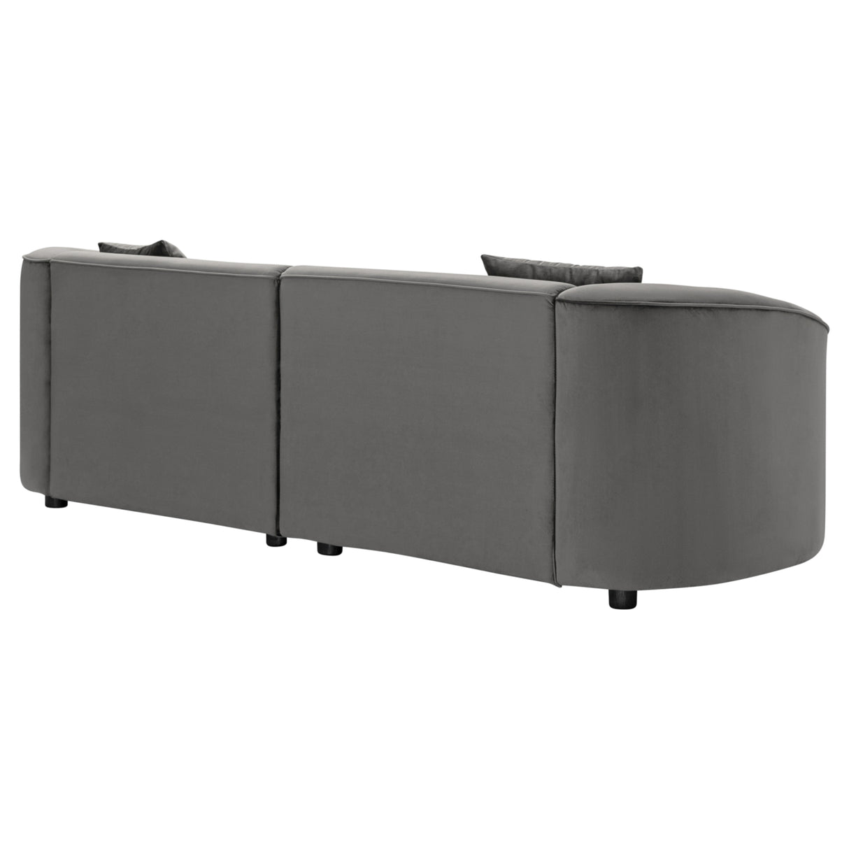 87" Curved Contemporary Sofa in Gray