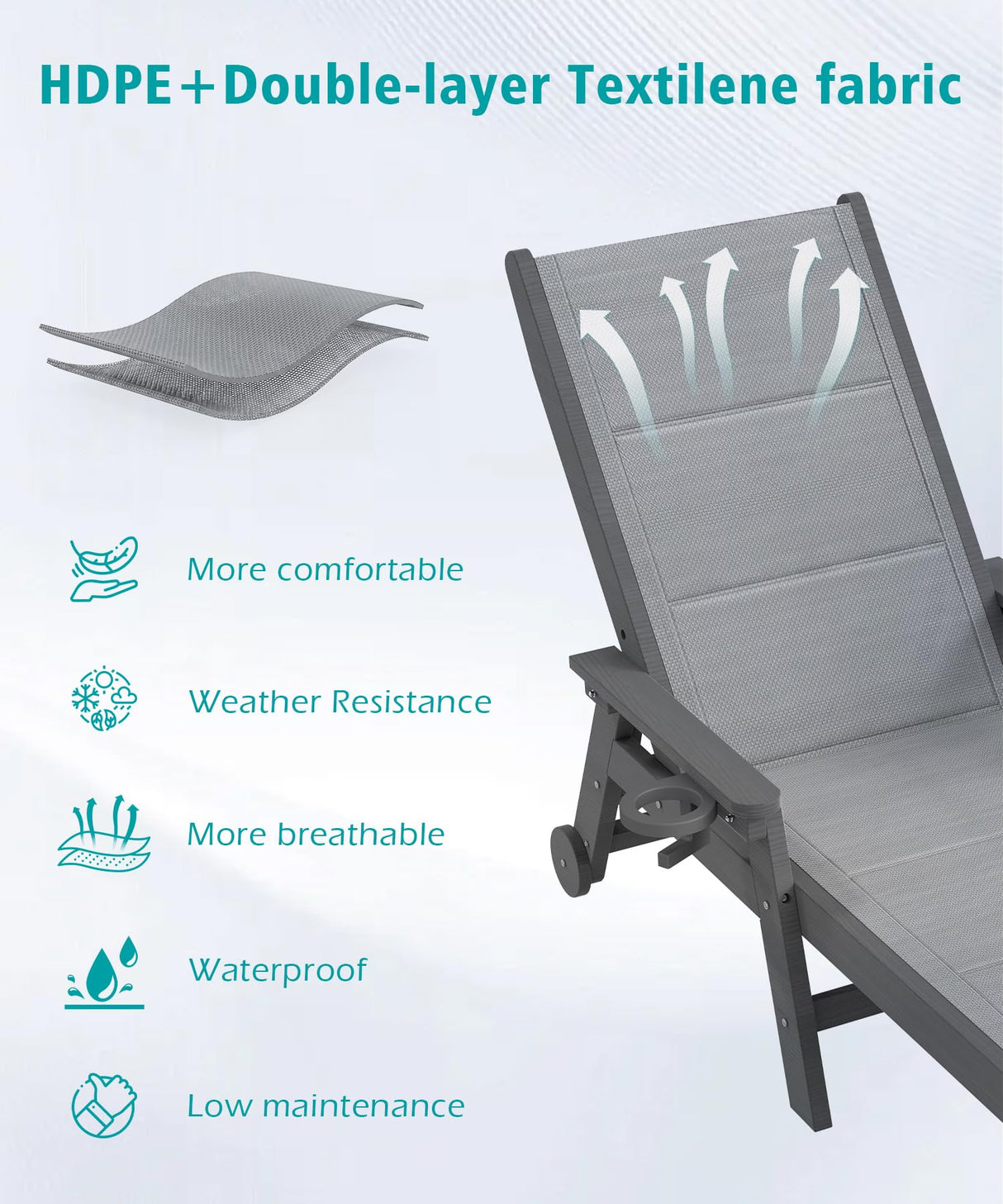 Outdoor Pool Lounge Chairs Set of 2