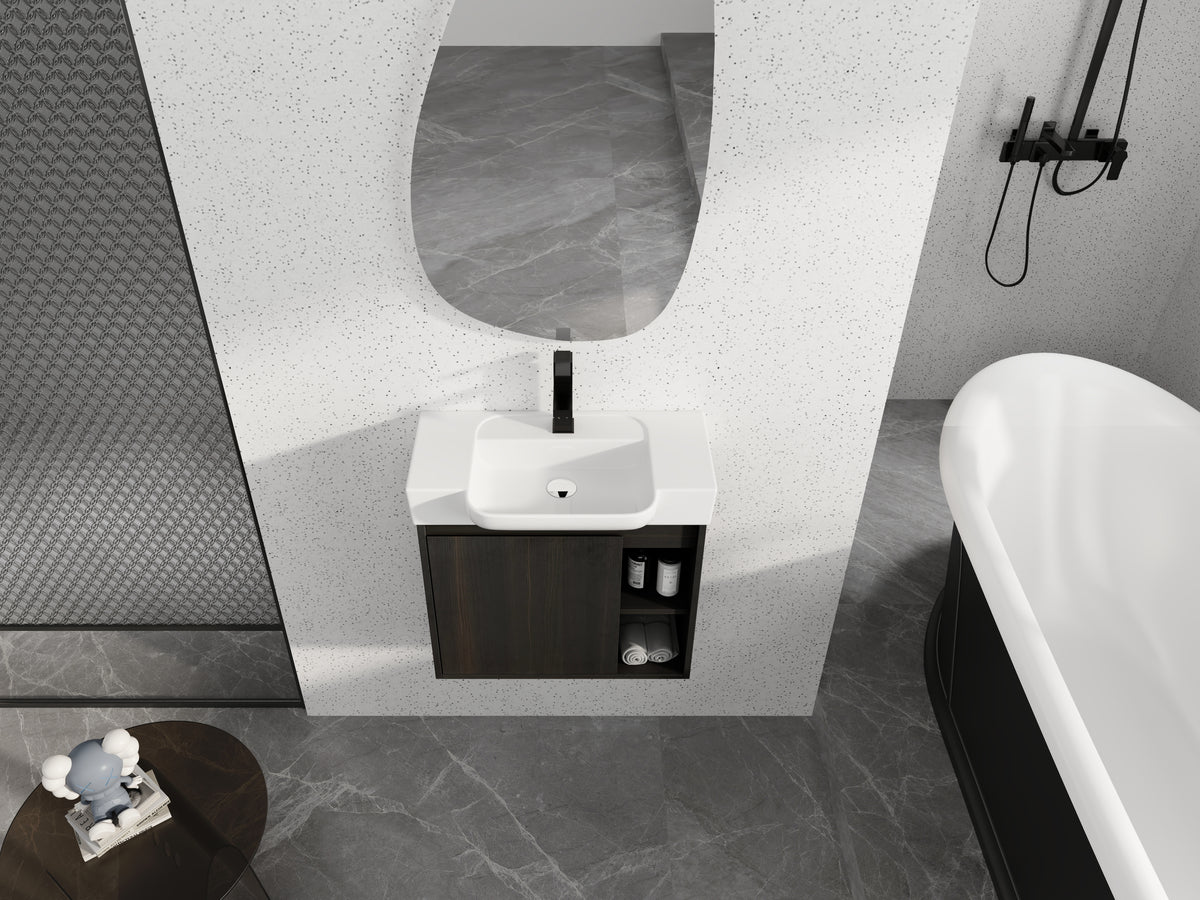 24" Wall-Mounted Bathroom Vanity