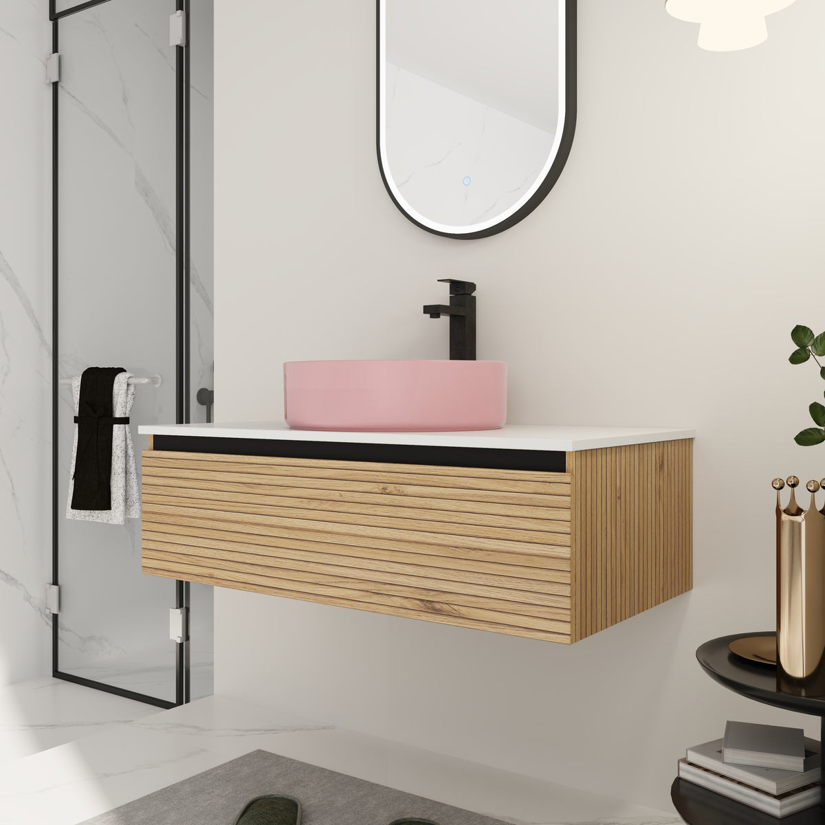 36" Wall-Mounted Bathroom Vanity with Sink Combo