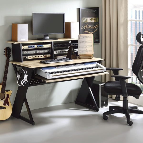 Eleazar - Music Recording Studio Desk - Natural Oak - Best Buy Furniture