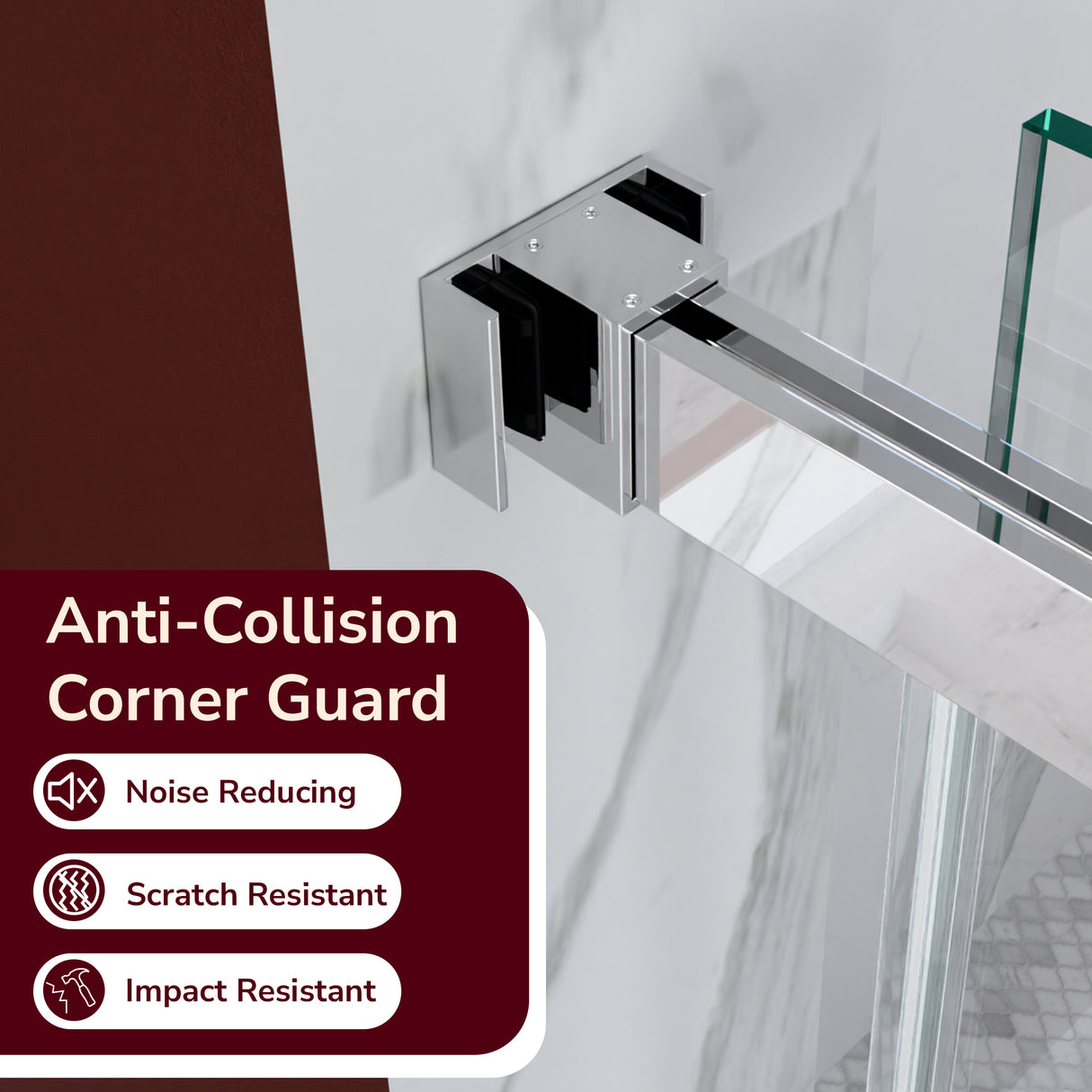 56"-60"W x 80"H Frameless Double Sliding Shower Door