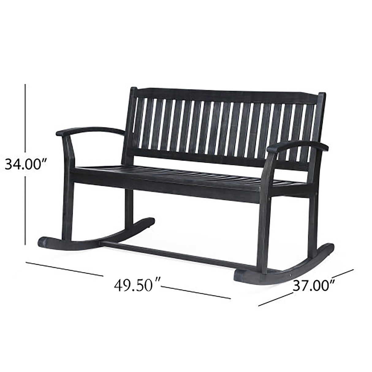 Baxter - Rocking Loveseat - Dark Gray - Best Buy Furniture