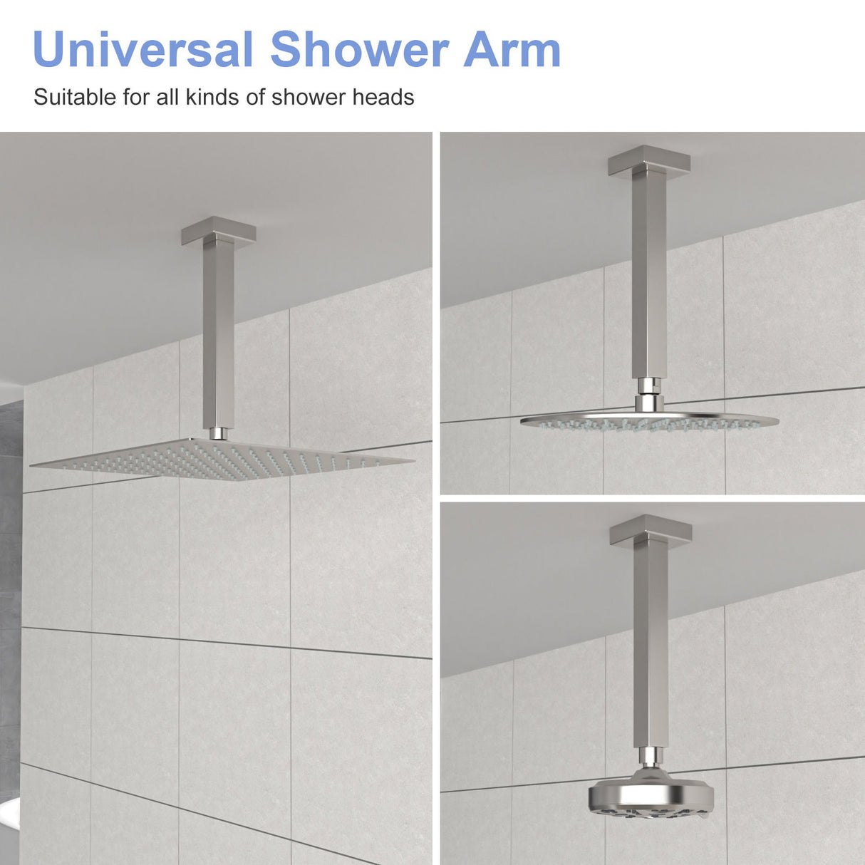 Premium 8" Ceiling Mounted Shower Arm With Flange
