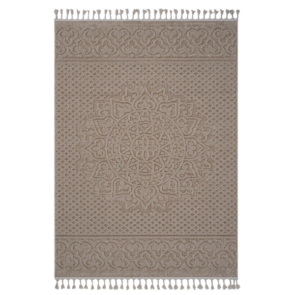 Guros - 6' X 9' Medallion Indoor / Outdoor Area Rug - Beige