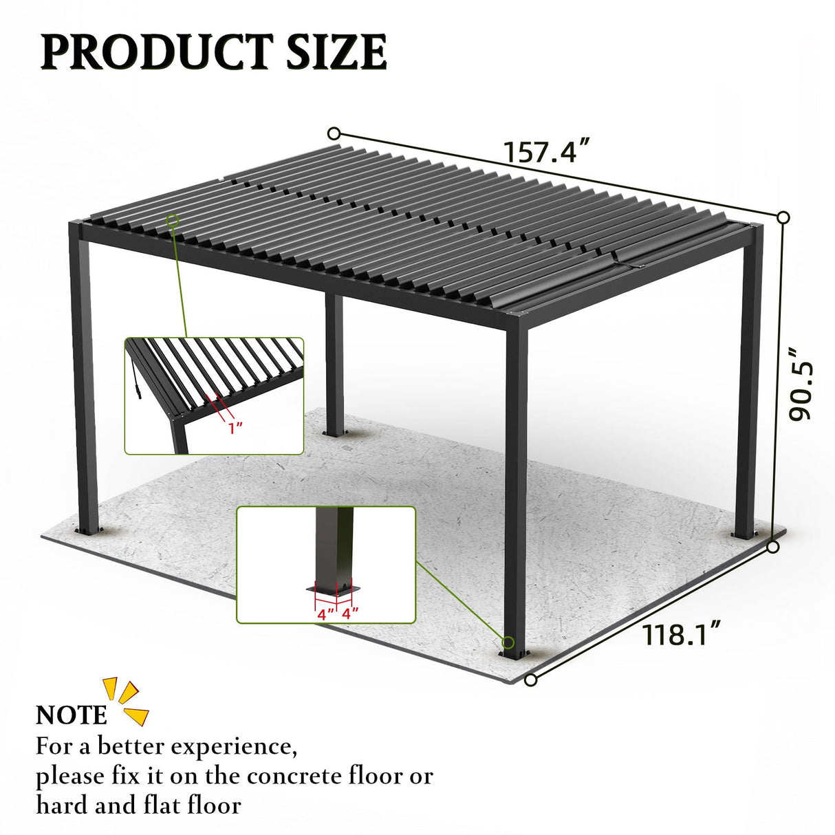 Premium Louver Pergola Aluminium Frame & Louvers
