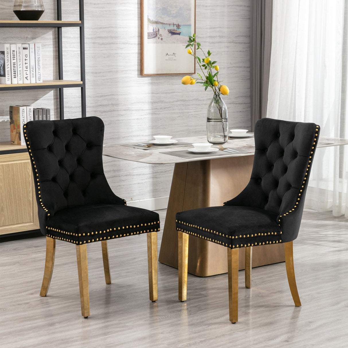 Nikki Collection Modern Velvet Upholstered Dining Chair