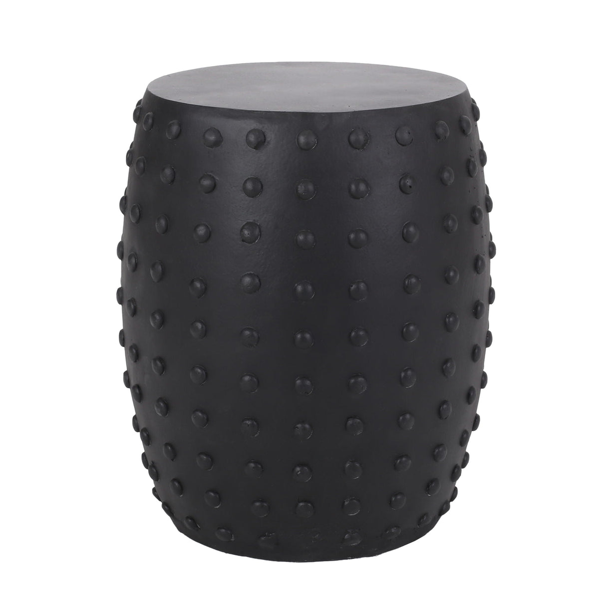 Outdoor End Table With Outstanding Studded Design - Matte Black - Best Buy Furniture