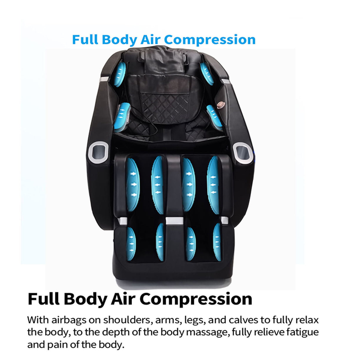 SL Type Pulley Guide, 2D Motor-Massage Manipulator-Space Saver Design, Track Sliding Zero Gravity Multifunction Massage Chair - Black