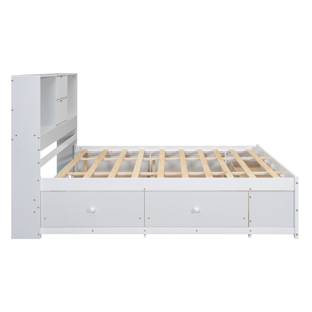 Platform Bed With Storage Headboard And 8 Drawers