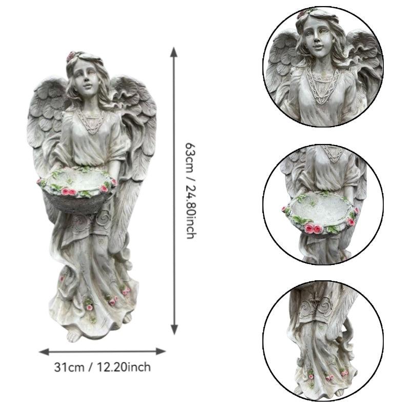24.80" High Angel Figurine with Flower Basket