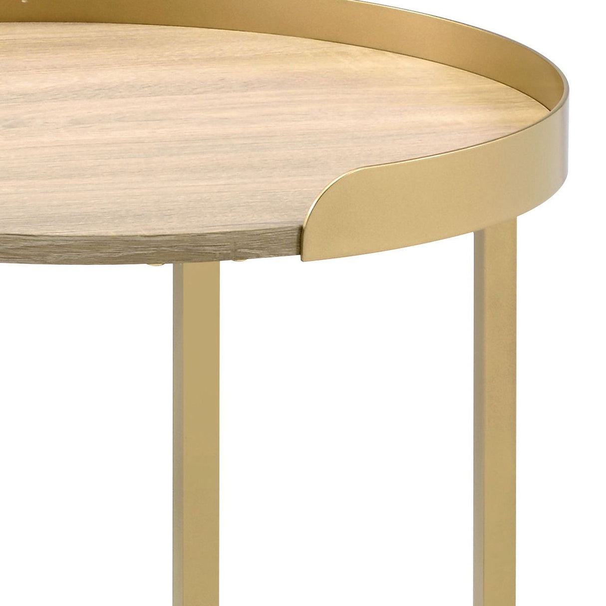 Mithea - End Table - Oak / Gold - Best Buy Furniture