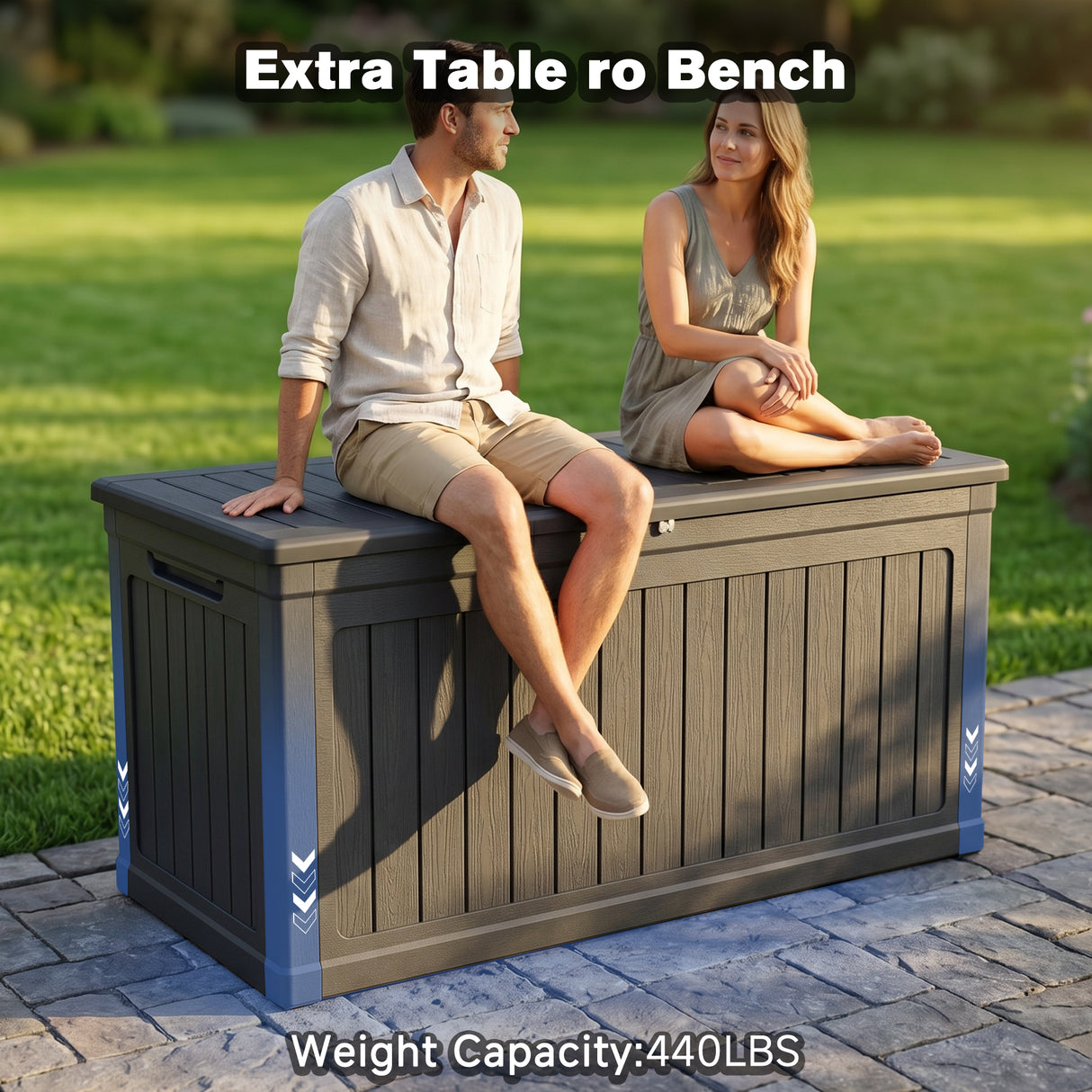 260 Gallon Large Outdoor Storage XXL Deck Box