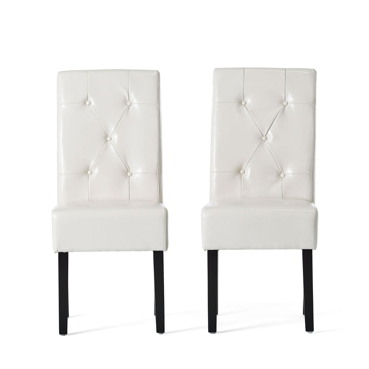 Carter - 5 Tuft Dining Chair With Button Tufted Backrest And Espresso Legs - Ivory - Best Buy Furniture