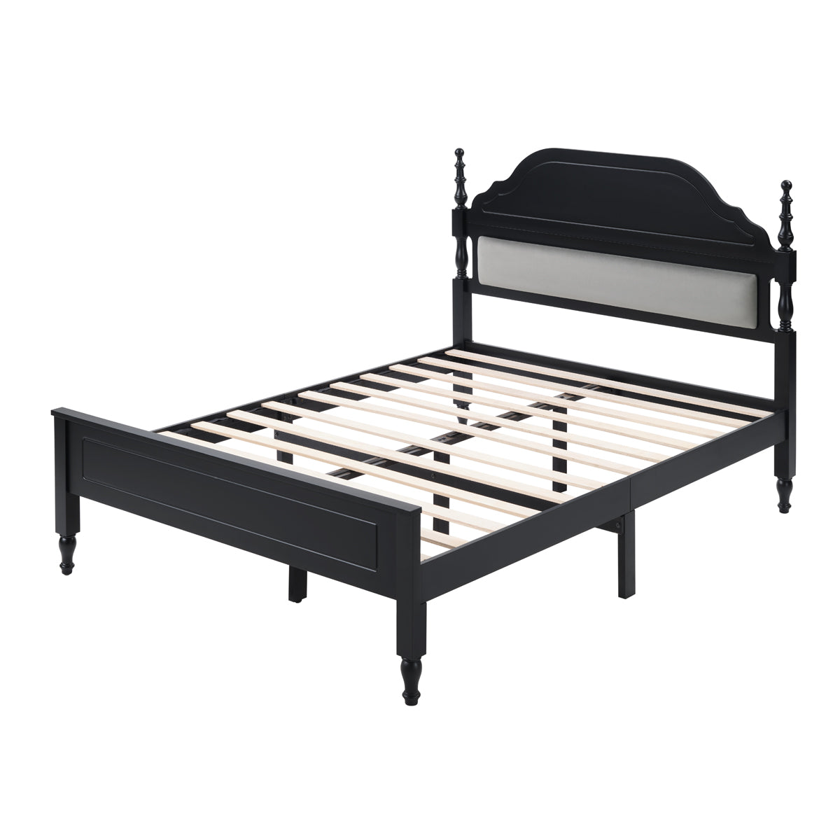 Elegant Bedroom Centerpiece Queen Bed with Padded Headboard Insert