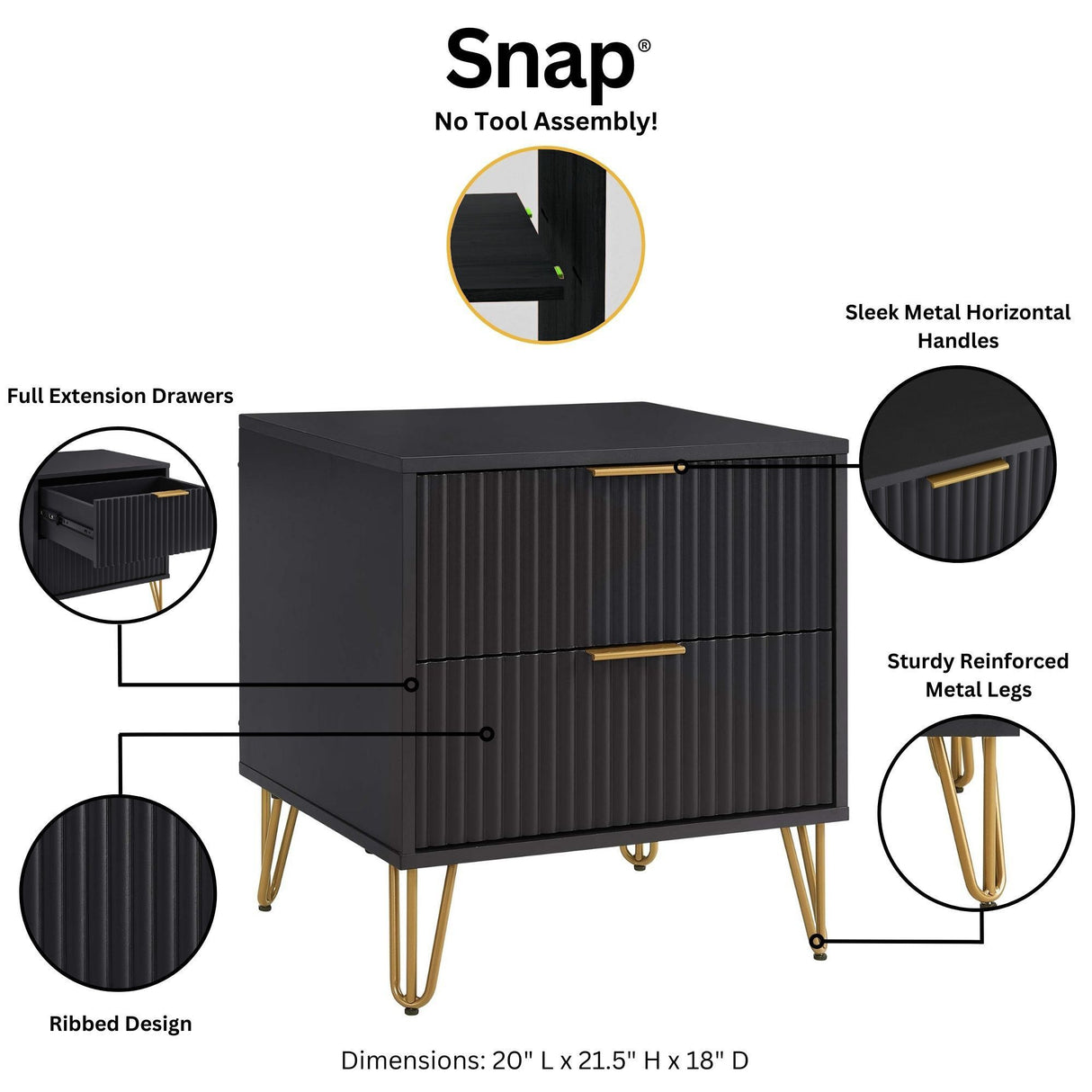 Dumbo - Nightstand With 2 Drawers