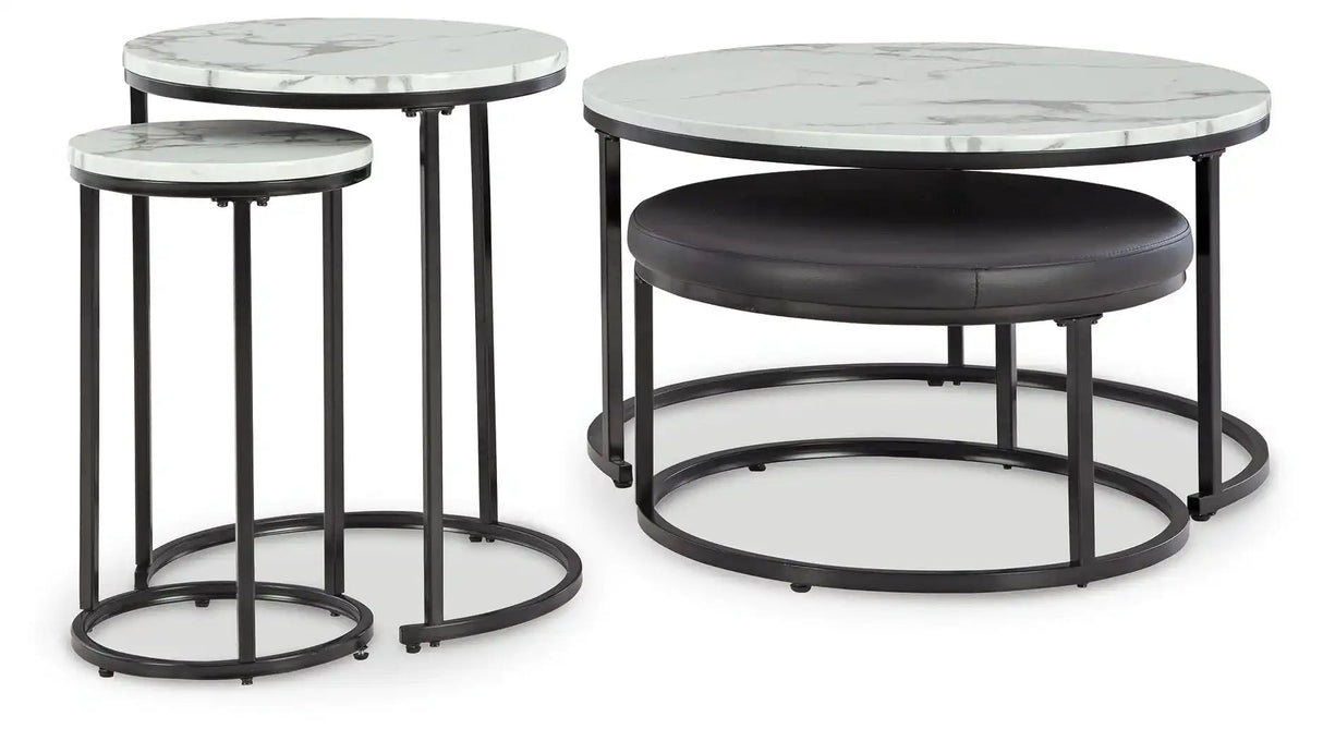 Jusmour - Occasional Nesting Table (Set of 4) - Black / White - Best Buy Furniture