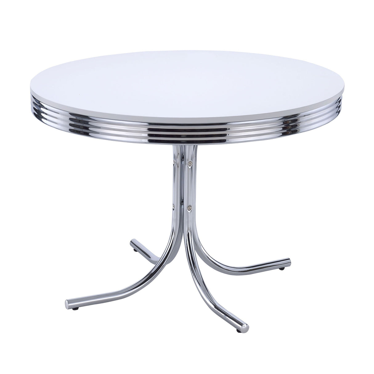 Parlisse - 5 Piece Round Dining Sets And Chairs - White