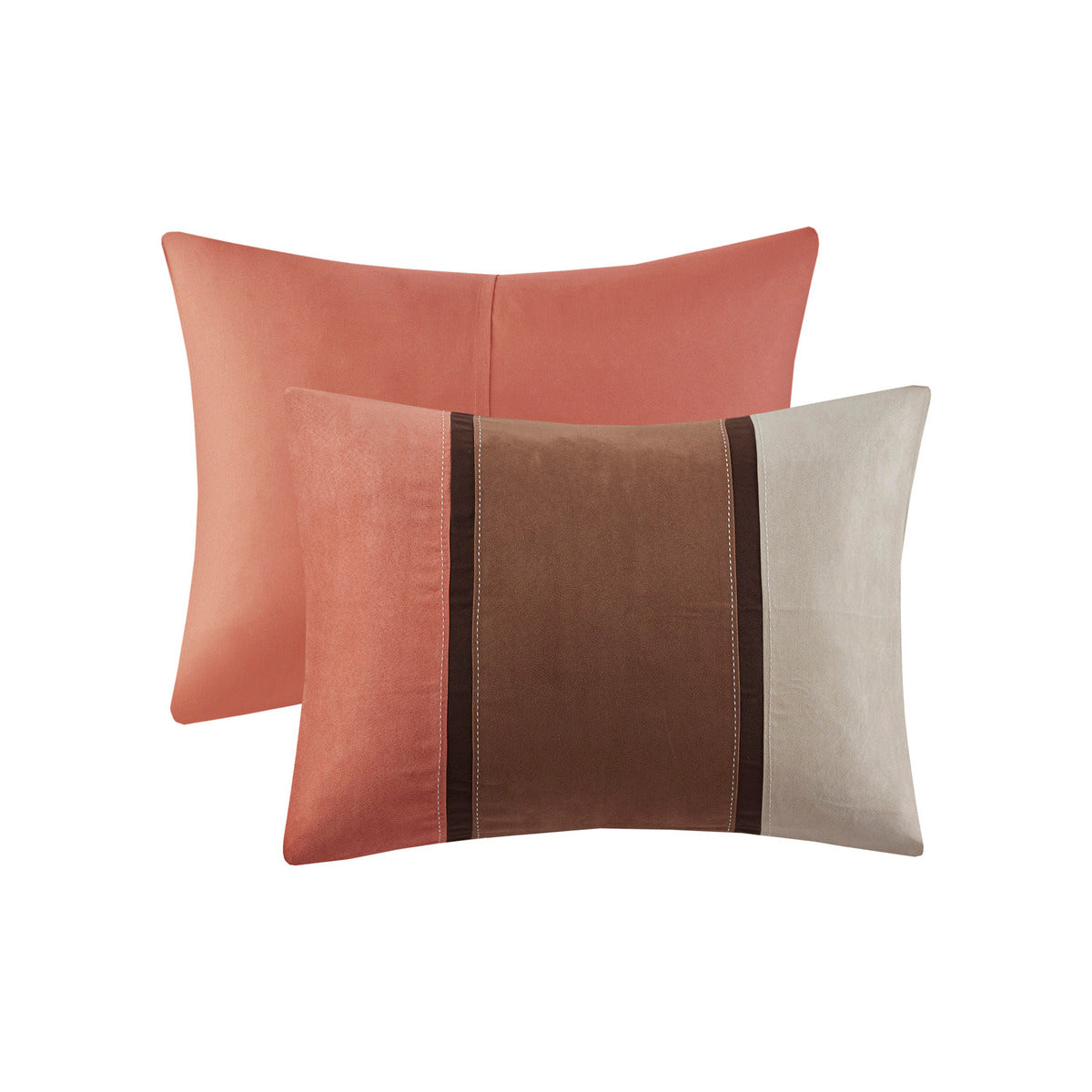 7 Piece Faux Suede Comforter Set - Coral King