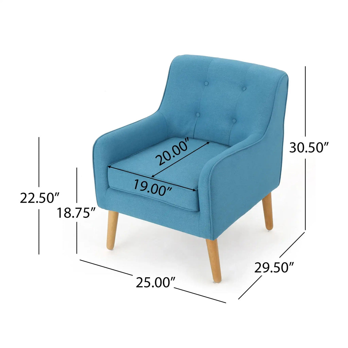 Modern Arm Chair With Tufted Back And Wooden Legs - Best Buy Furniture