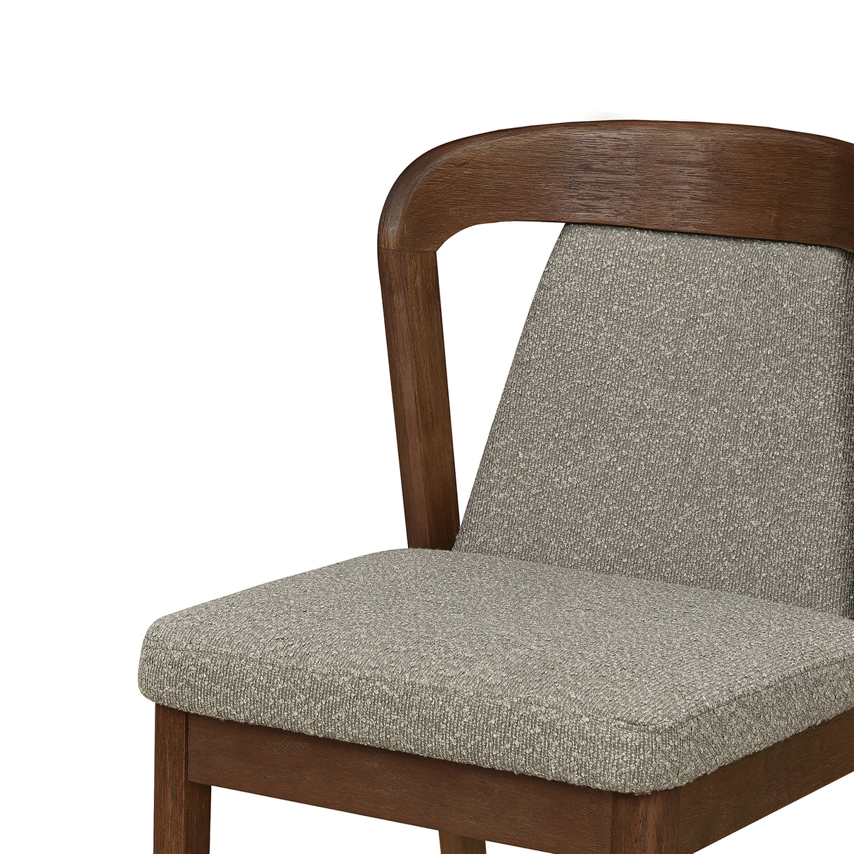 Upholstered Backrest Armless Dining Chairs (Walnut+Light Brown)