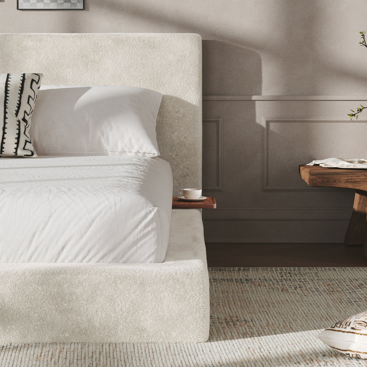 AirFrame Queen Bed Frame with Adjustable Sliding Side Table