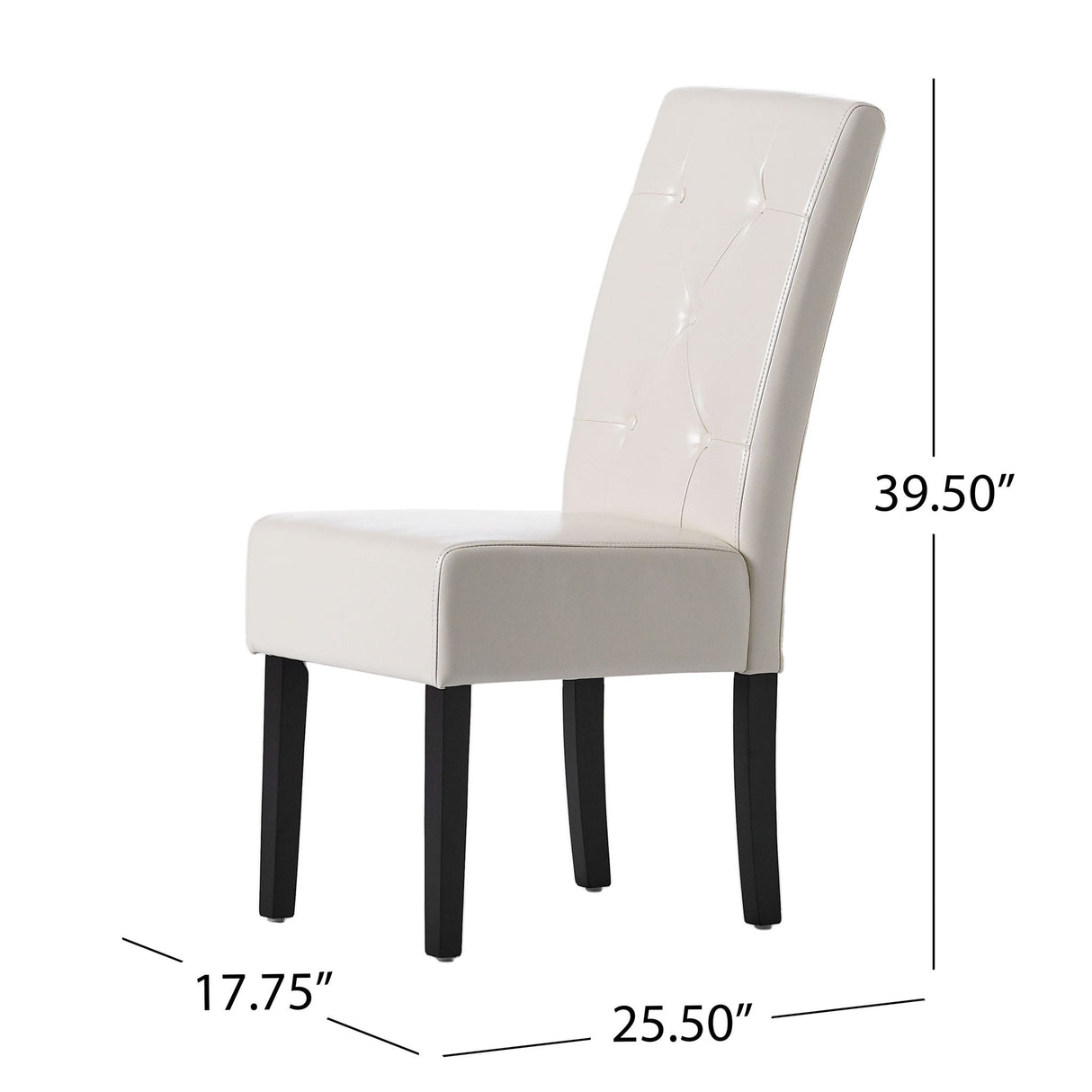 Carter - 5 Tuft Dining Chair With Button Tufted Backrest And Espresso Legs - Ivory - Best Buy Furniture