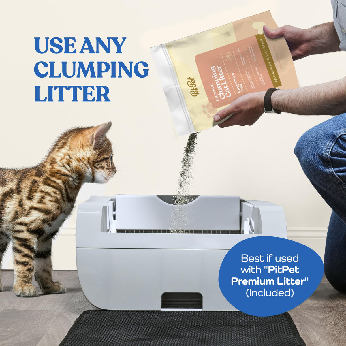 Smart Cat Litter Box with Wide Opening