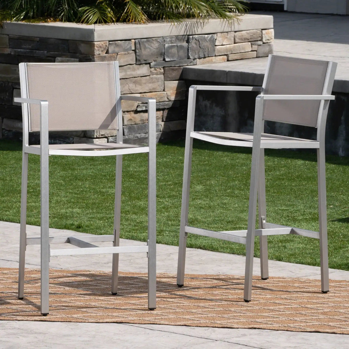 Outdoor Rust Proof Aluminum Barstools (Set of 2) - Best Buy Furniture