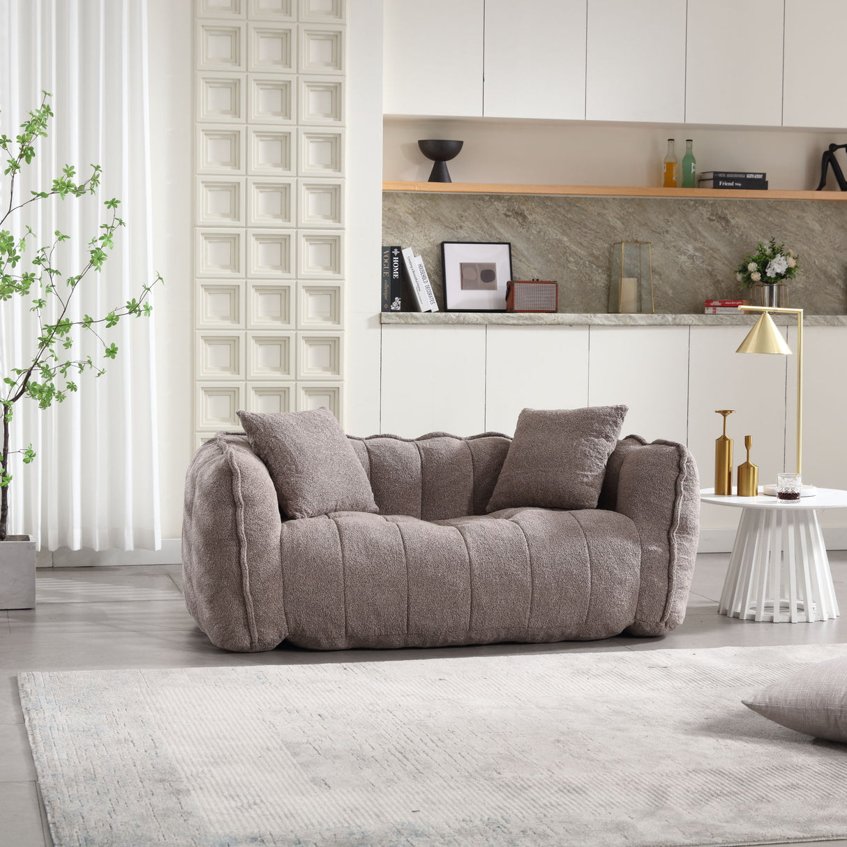 Cozy Beanbag Chair With High Resilience Foam Core For 2