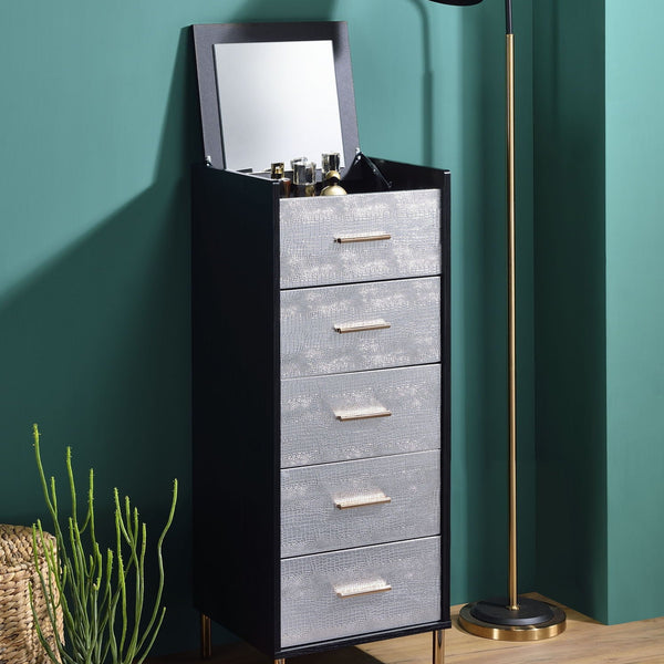 Myles - Jewelry Armoire - Black / Silver / Gold - Best Buy Furniture