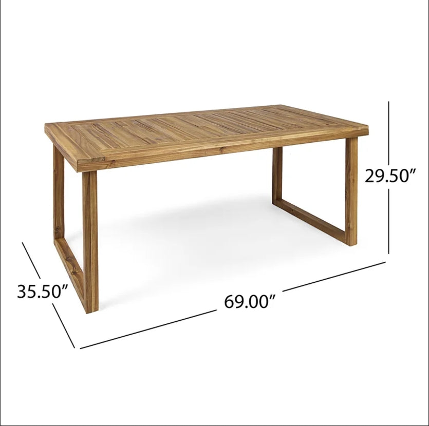 3 Pcs Outdoor Acacia Wood Dining Set - Sandblast