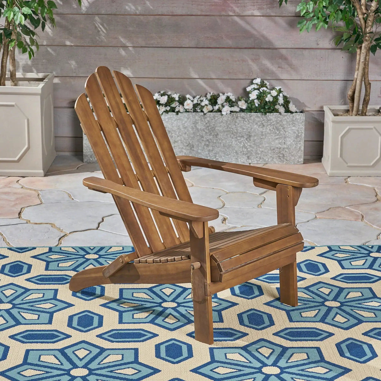 Aurascape - Outdoor Acacia Wood Foldable Adirondack Chair - Best Buy Furniture