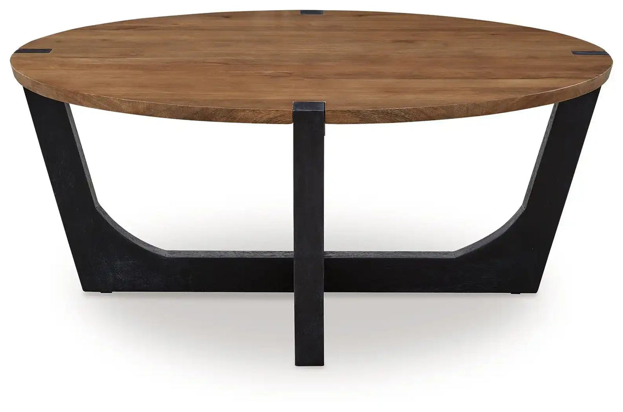 Hanneforth - Round Cocktail Table - Brown
