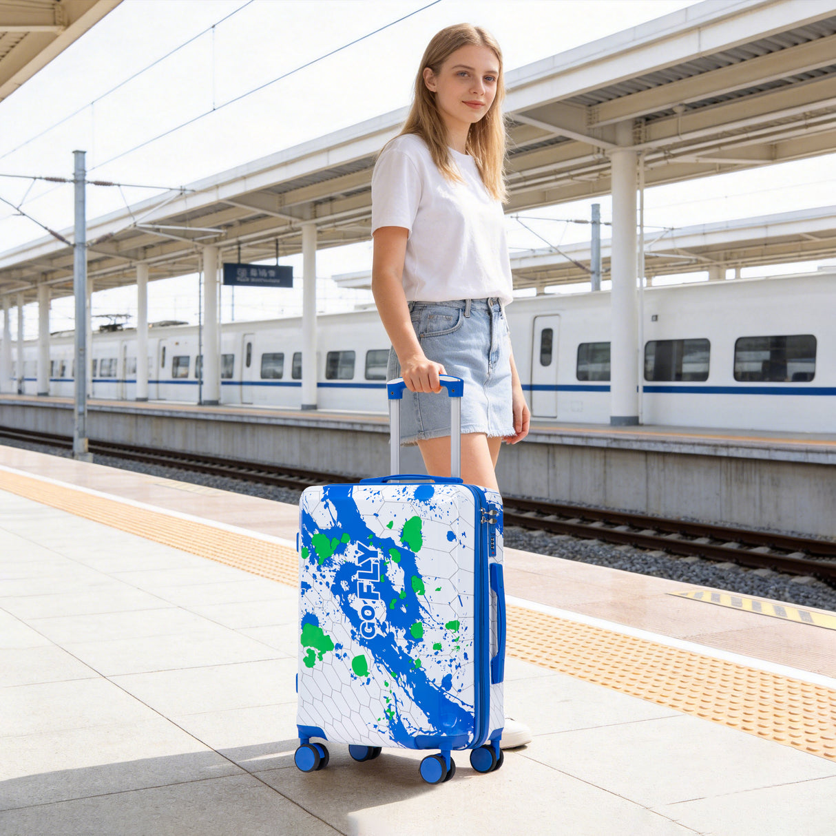 20 Inch PC Spinner Wheel Luggage - Blue