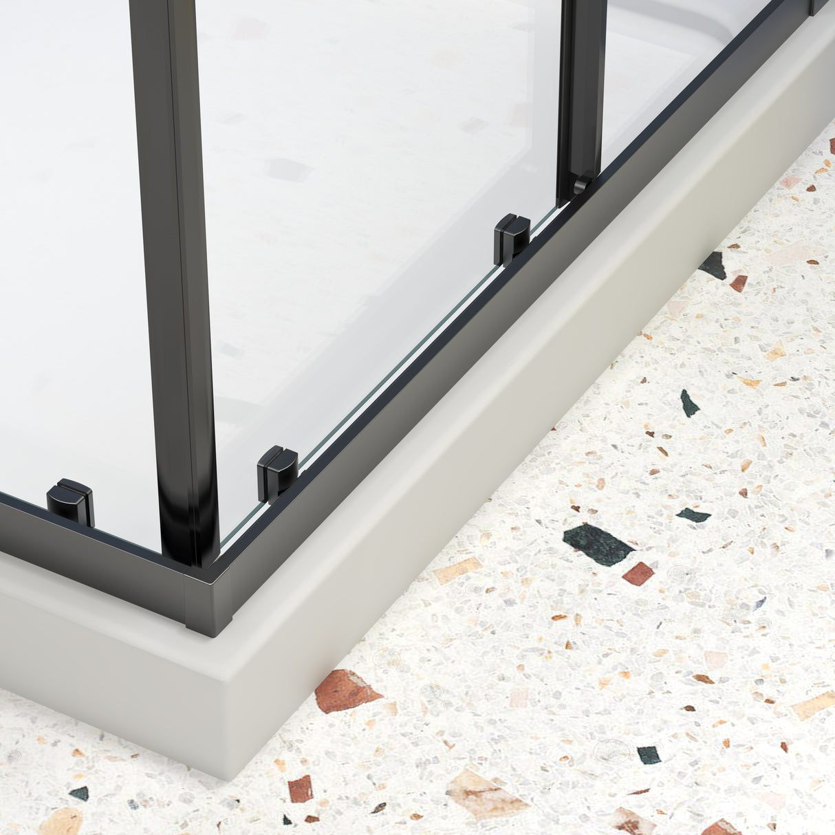 Sliding Shower Door with 1/4" Tempered Clear Glass, 34.625 in. x 72 in.