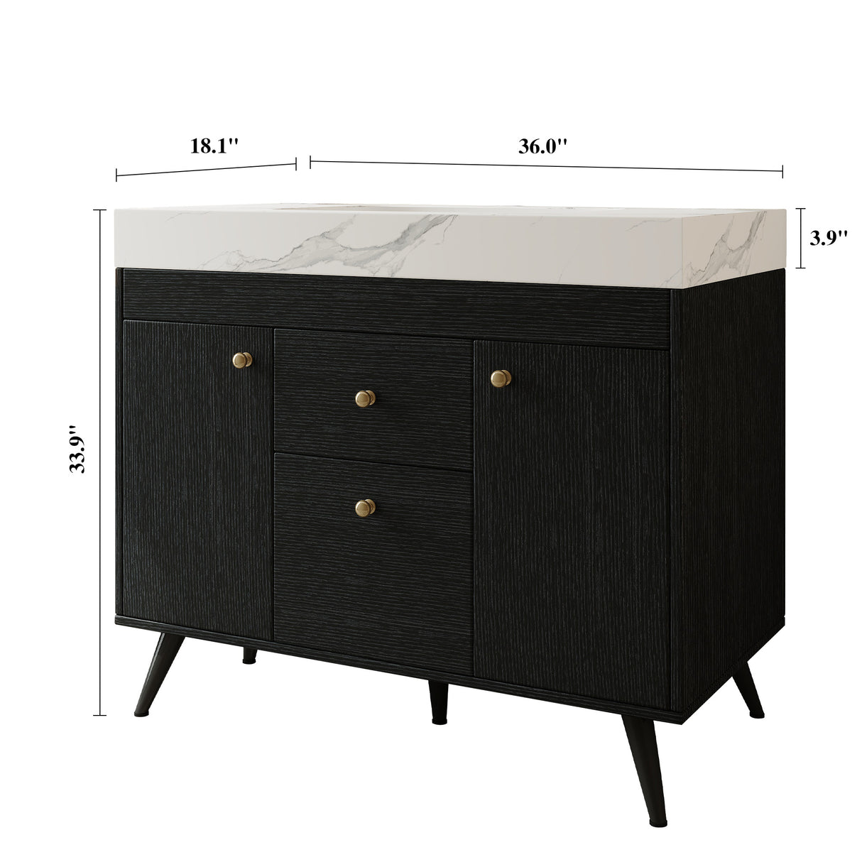 36" Modern Freestanding Bathroom Vanity