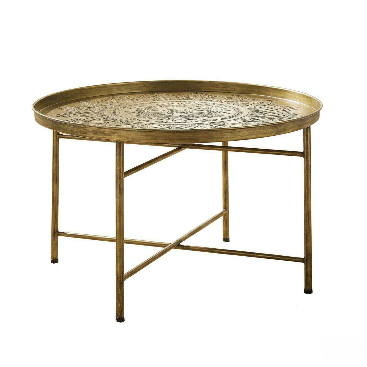 Hammered Floral Pattern Center Table