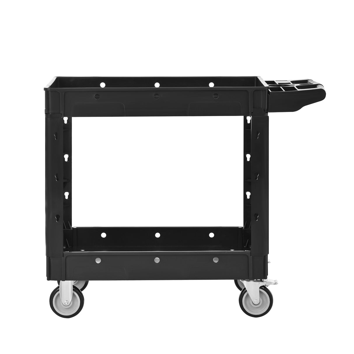 Two-Shelf Utility Cart with Wheels, 600 lbs Capacity