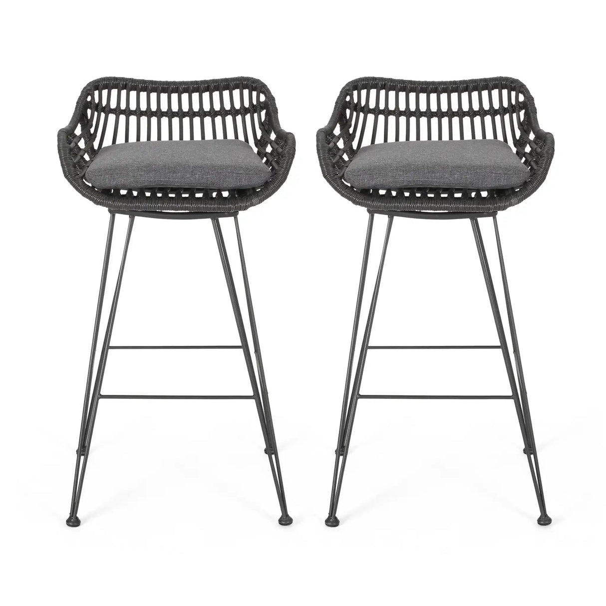 Outdoor Rattan Bar Chair With Metal Legs - Best Buy Furniture