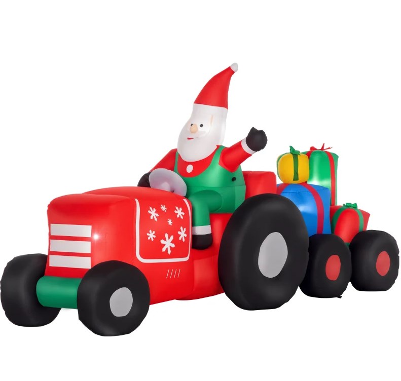 Inflatable Santa on Driving Trailer