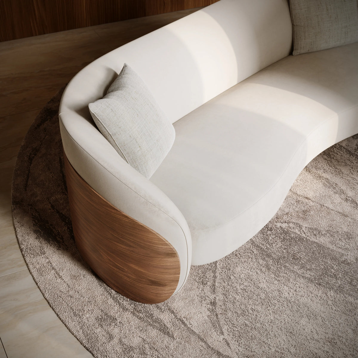 Fleur Wood Back Sofa