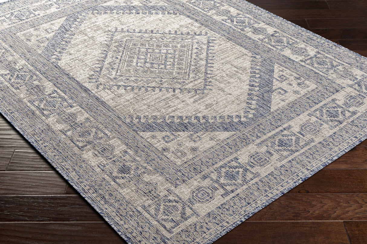 Umraniye Gray & Blue Area Rug - Clearance