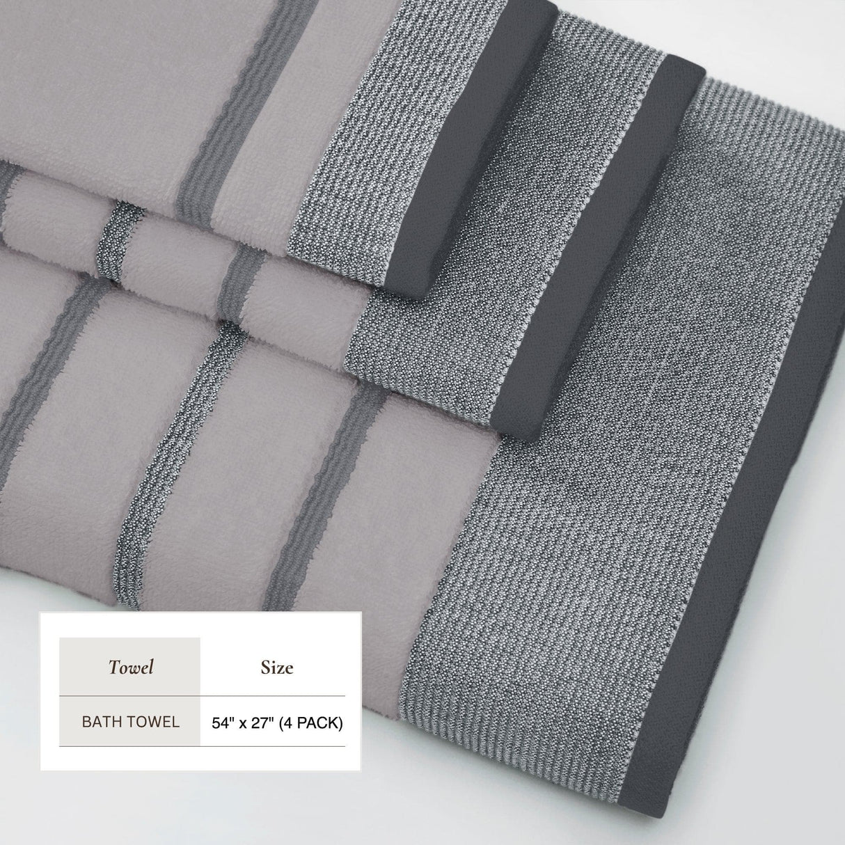 Decorative Cotton Stripe Bath Towel Set - Noelle Collection