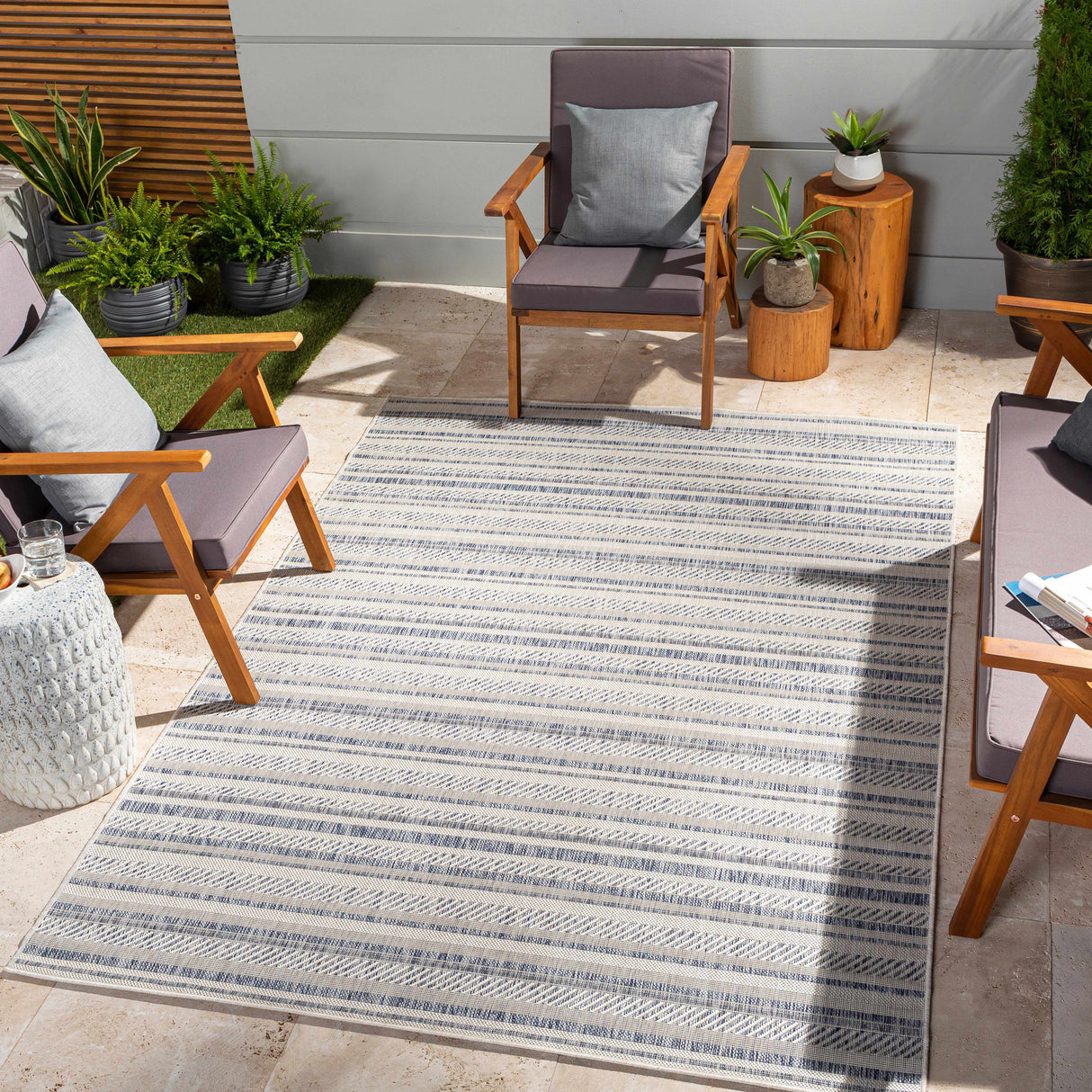 Dumalag Striped Nordic Rug