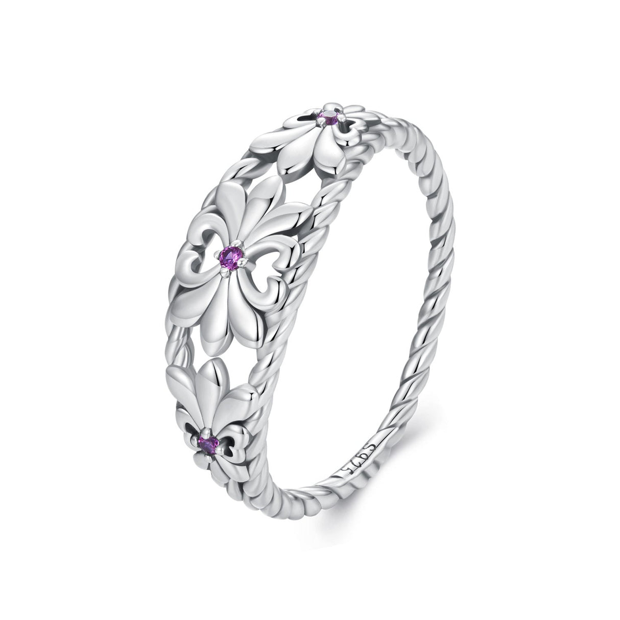 925 Sterling Silver Oxidized 1.3mm Pavé Set CZ Ring Size 6.0 for Women