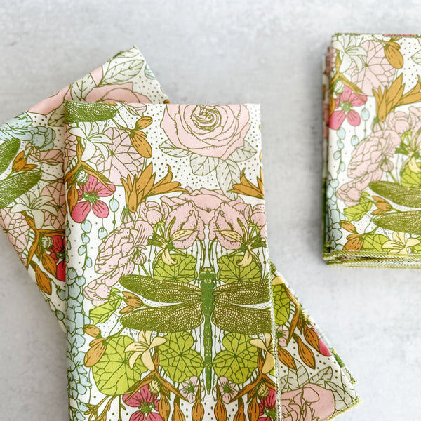 Dragonfly Cloth Napkins, Set of Four