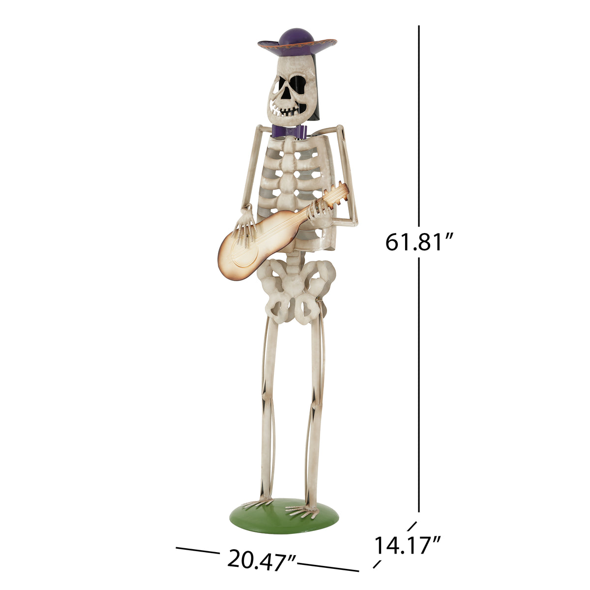 Halloween Skeleton Guitar Yard Decoration