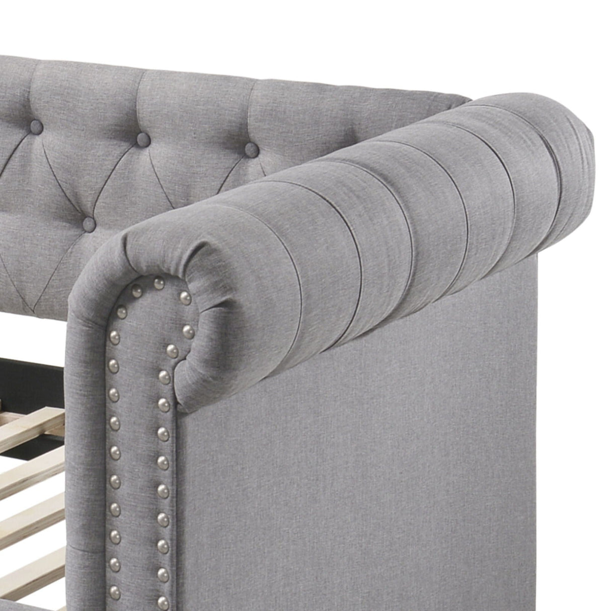 Justice - Twin Daybed With Trundle - Smoke Gray - Best Buy Furniture